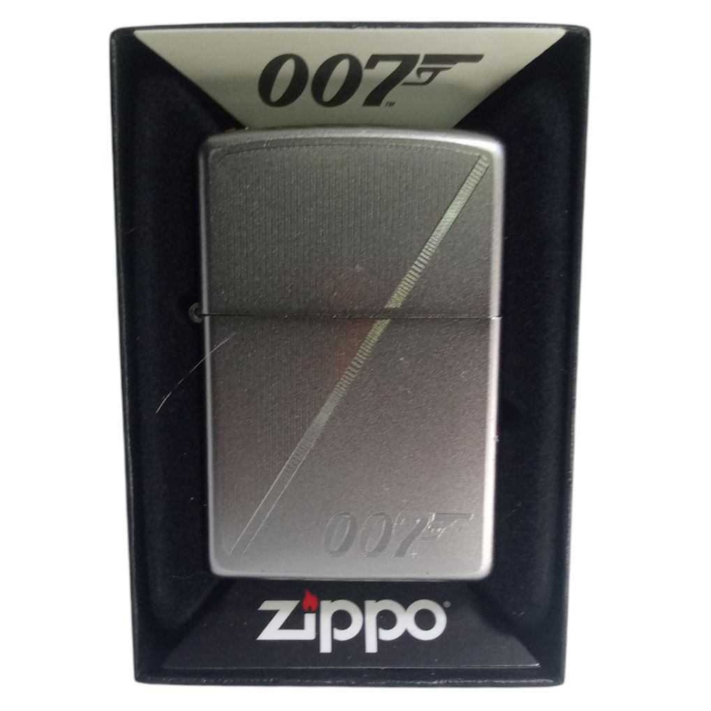 Zippo Lighter James Bond 007 Diagonal Silver Satin - Zippo Lighter from Zippo at The Prince Webshop