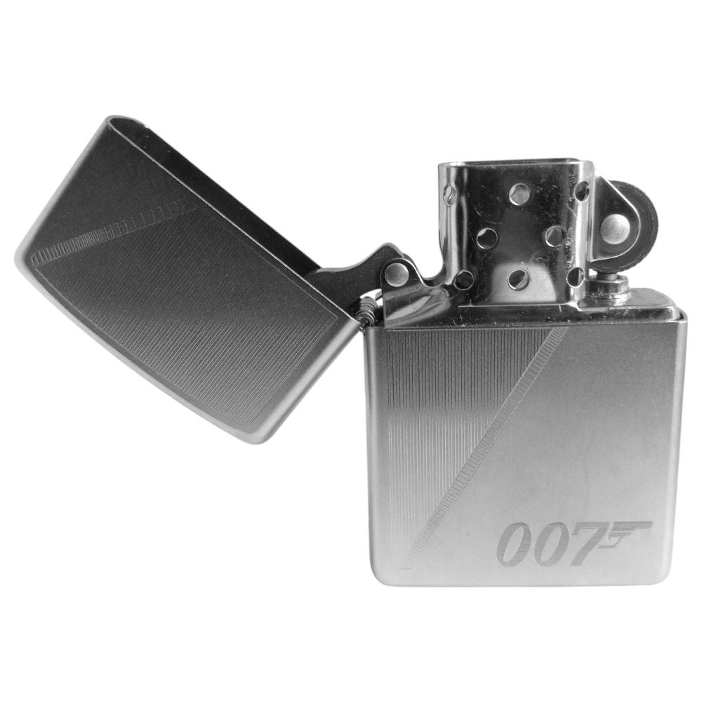 Zippo Lighter James Bond 007 Diagonal Silver Satin - Zippo Lighter from Zippo at The Prince Webshop