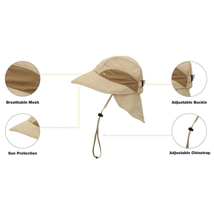 Ethos Sun Hat - Cap with Neck Flap - Light Gray or Beige - Hat from Ethos at The Prince Webshop