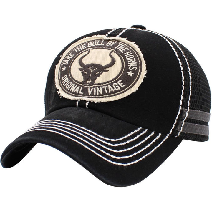 LONGHORN BULL VINTAGE BALLCAP - Black - Baseball Cap from Ethos at The Prince Webshop