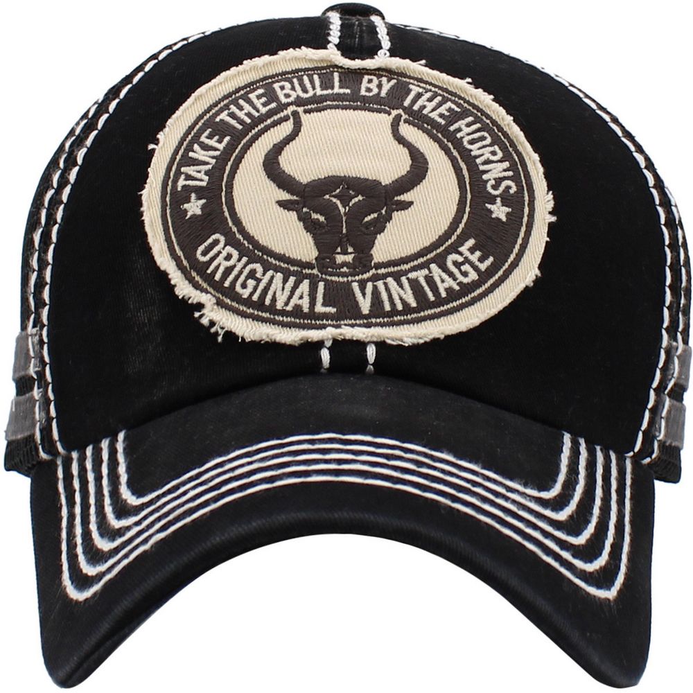 LONGHORN BULL VINTAGE BALLCAP - Black - Baseball Cap from Ethos at The Prince Webshop