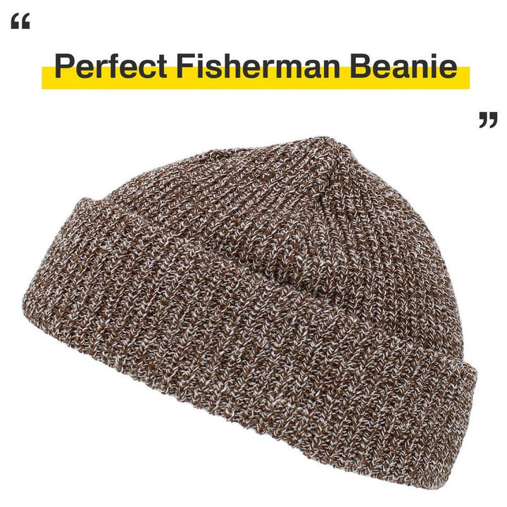 Ethos FISHERMAN BEANIE - BRUN-MIX acryl hue i klassisk fisker stil - Hue fra Ethos hos The Prince Webshop
