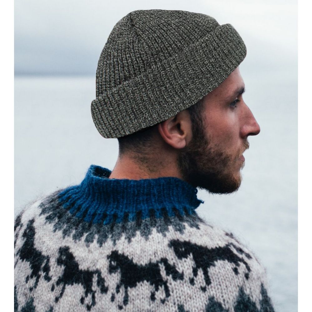 Ethos FISHERMAN BEANIE - GRAY-MIX acrylic hat in classic fisherman style - Hat from Ethos at The Prince Webshop