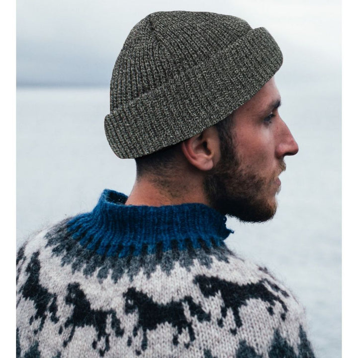Ethos FISHERMAN BEANIE - GRAY-MIX acrylic hat in classic fisherman style - Hat from Ethos at The Prince Webshop