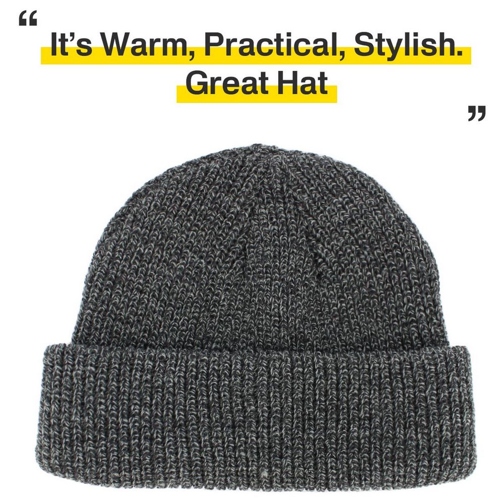 Ethos FISHERMAN BEANIE - GRAY-MIX acrylic hat in classic fisherman style - Hat from Ethos at The Prince Webshop