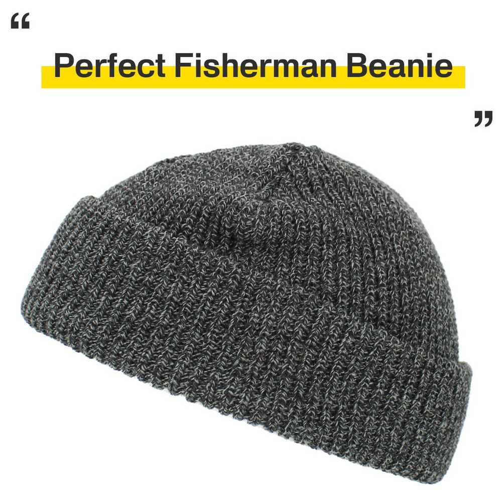 Ethos FISHERMAN BEANIE - GRAY-MIX acrylic hat in classic fisherman style - Hat from Ethos at The Prince Webshop