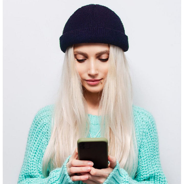 Ethos FISHERMAN BEANIE - BLÅ acryl hue i klassisk fisker stil - Hue fra Ethos hos The Prince Webshop