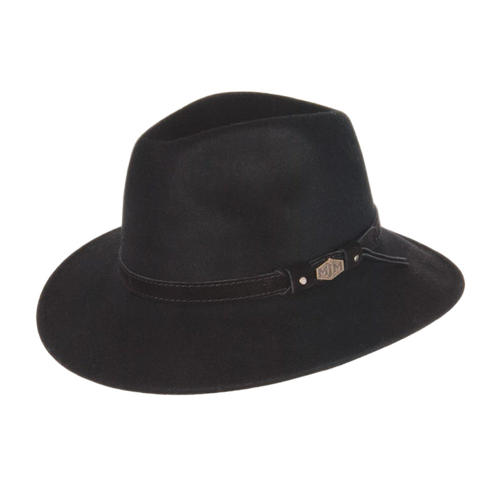 MJM Levi Sort Uld Traveller Hat - Waterproof & Crushable - Traveller Hat fra MJM Hats hos The Prince Webshop