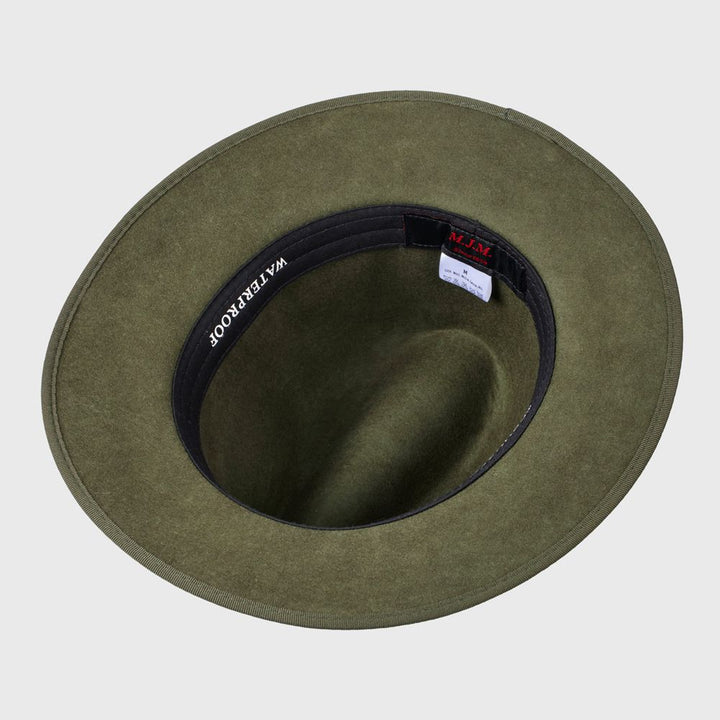 MJM MAUK Olive Wool Felt Hat - Waterproof & Crushable - Fedora Hat from MJM Hats at The Prince Webshop