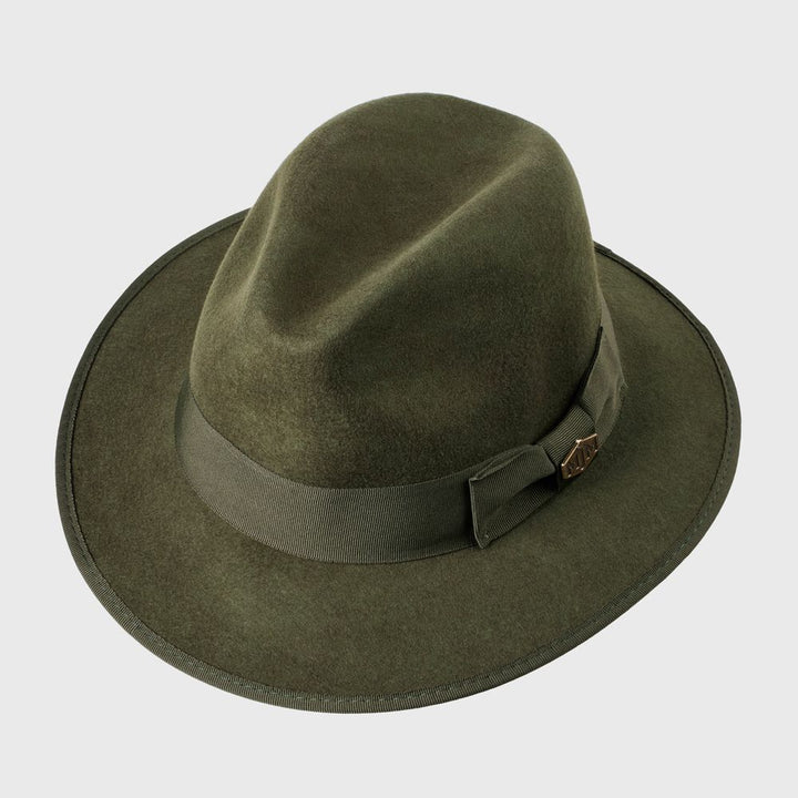MJM MAUK Olive Wool Felt Hat - Waterproof & Crushable - Fedora Hat from MJM Hats at The Prince Webshop