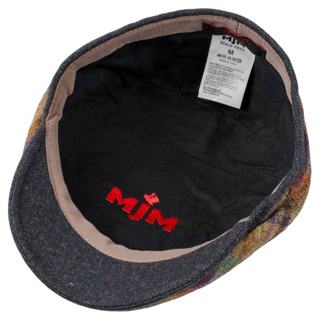 MJM Jordan 32 Virgin Wool Beige Check Sixpence - Flat Cap from MJM Hats at The Prince Webshop