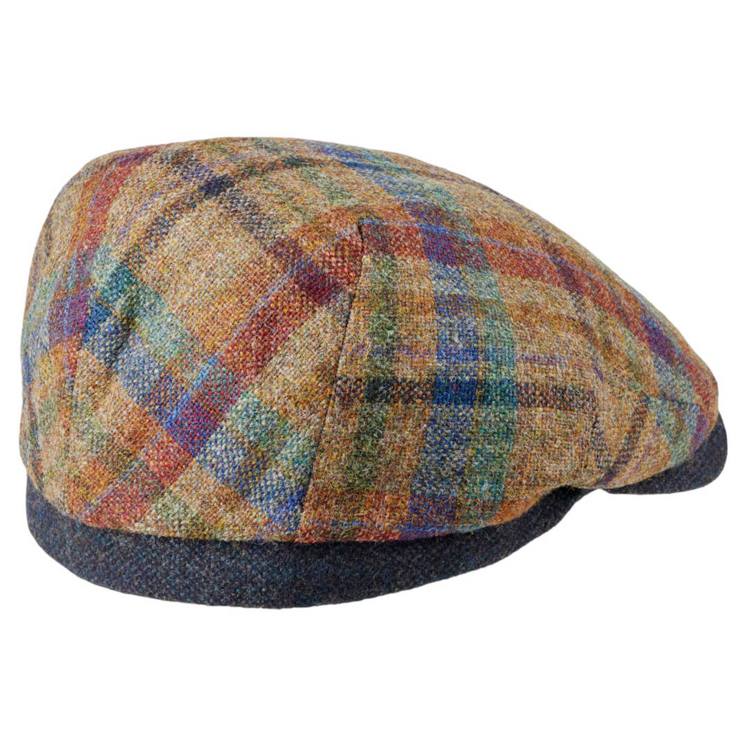 MJM Jordan 32 Virgin Wool Beige Check Sixpence - Flat Cap from MJM Hats at The Prince Webshop