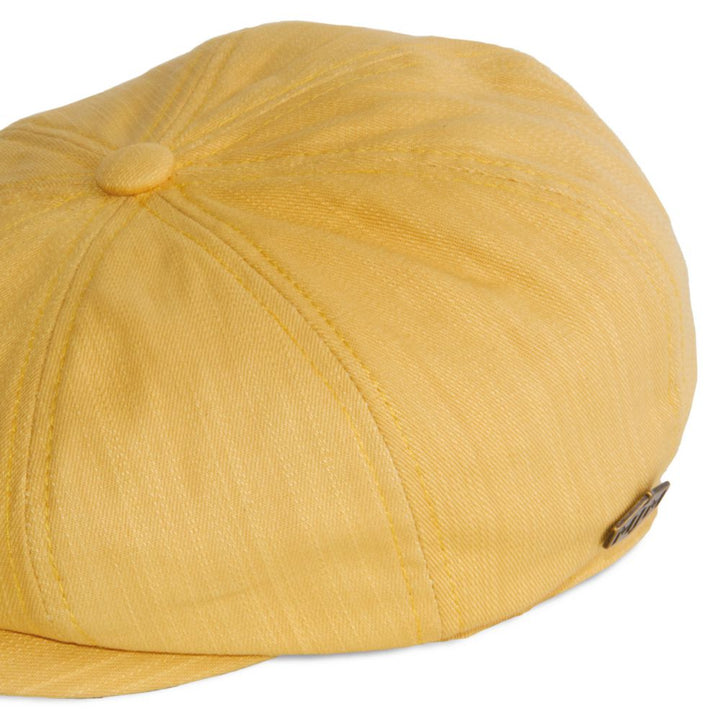 MJM Peeky Summer Flat Cap - Gul Bomulds Sixpence - Flat Cap fra MJM Hats hos The Prince Webshop