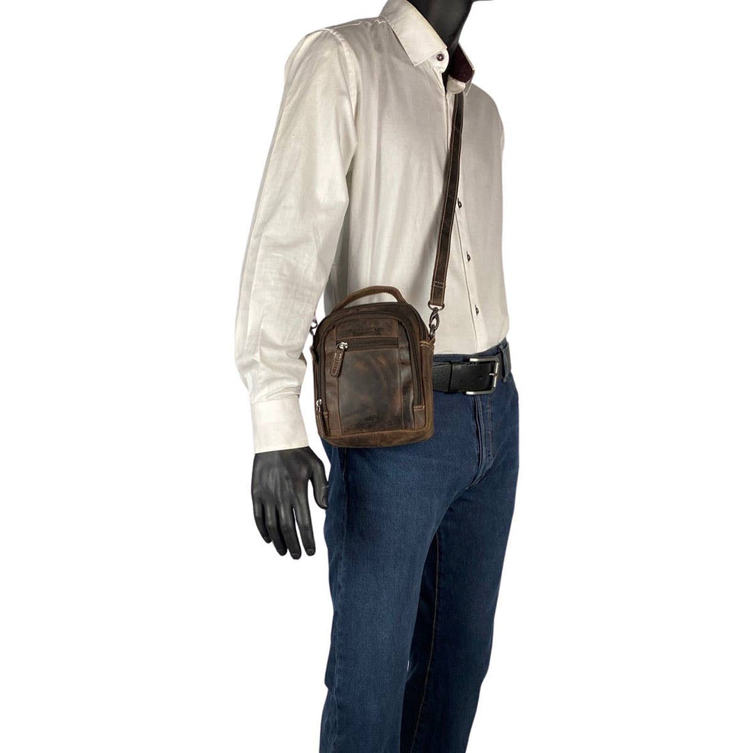Arrigo Leather Crossbody Shoulder Bag & Belt Bag - Brun - Taske fra Arrigo hos The Prince Webshop