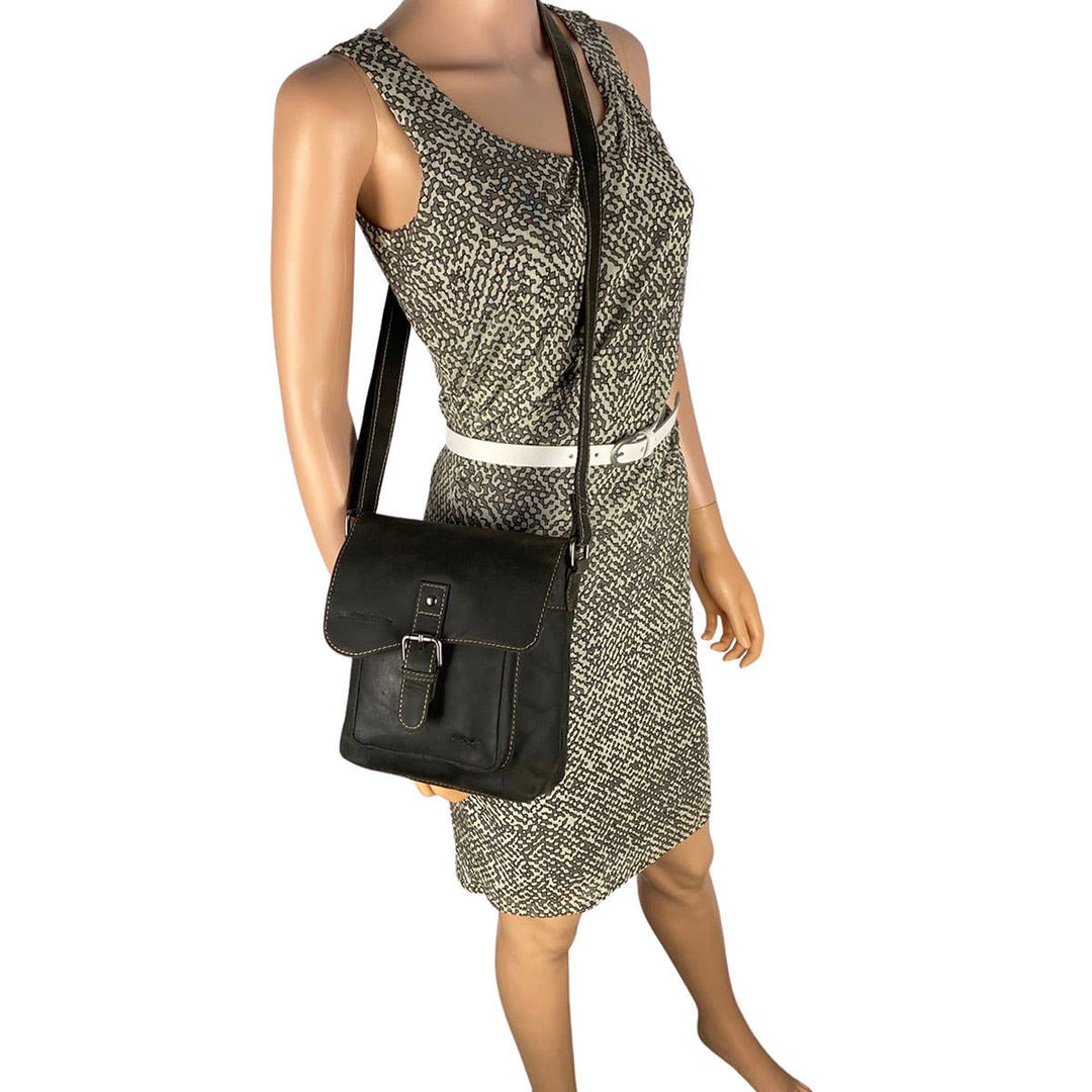 Arrigo Shoulder Bag with Flap - Buffalo Leather - Black - Bag from Arrigo at The Prince Webshop