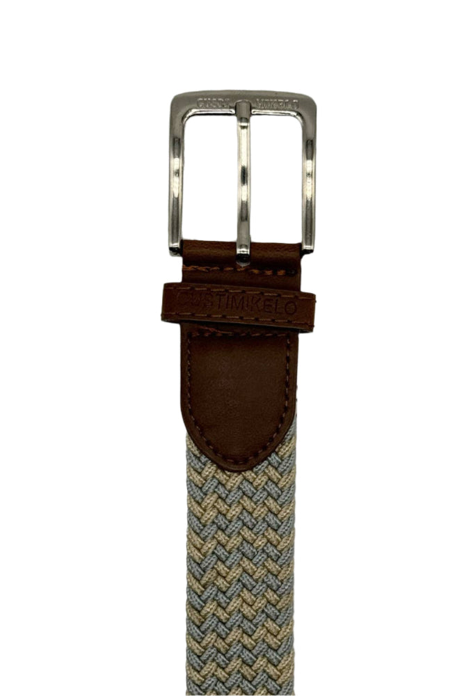 Custi Mikelo Grey/beige Braided Elastic Belt - Belt from Custi Mikelo at The Prince Webshop