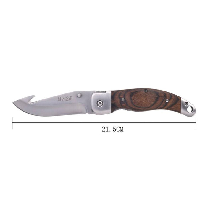 LAGUIOLE HERITAGE Hunting Pocket Knife with Black Leather Case - Pocket Knife from LAGUIOLE HERITAGE at The Prince Webshop