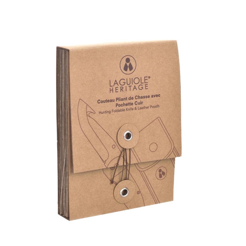 LAGUIOLE HERITAGE Hunting Pocket Knife with Black Leather Case - Pocket Knife from LAGUIOLE HERITAGE at The Prince Webshop