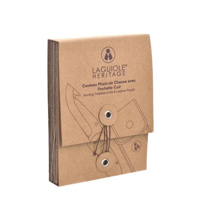 LAGUIOLE HERITAGE Hunting Pocket Knife with Black Leather Case - Pocket Knife from LAGUIOLE HERITAGE at The Prince Webshop