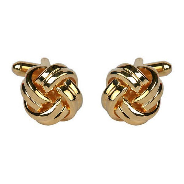 Double Cord Gold Plated Knot Cufflinks - UK Cufflinks - Cufflinks from the David Aster Collection at The Prince Webshop