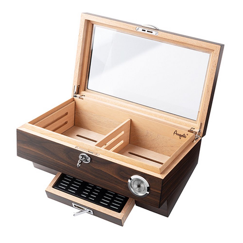 Angelo Gastro Cigar Humidor with Window, Lock and Drawer - Cigar Humidor from Angelo at The Prince Webshop
