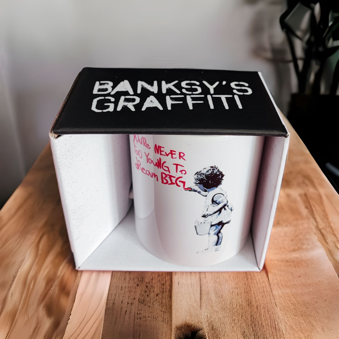 Banksy Ceramic Mug 325ml - Dream Big - Mug from URBAN.ITY at The Prince Webshop