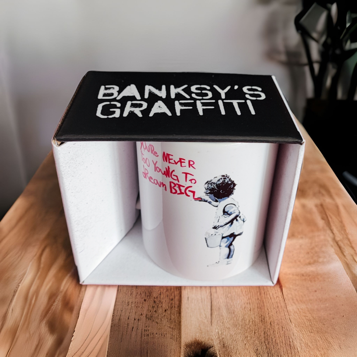 Banksy Ceramic Mug 325ml - Dream Big - Mug from URBAN.ITY at The Prince Webshop