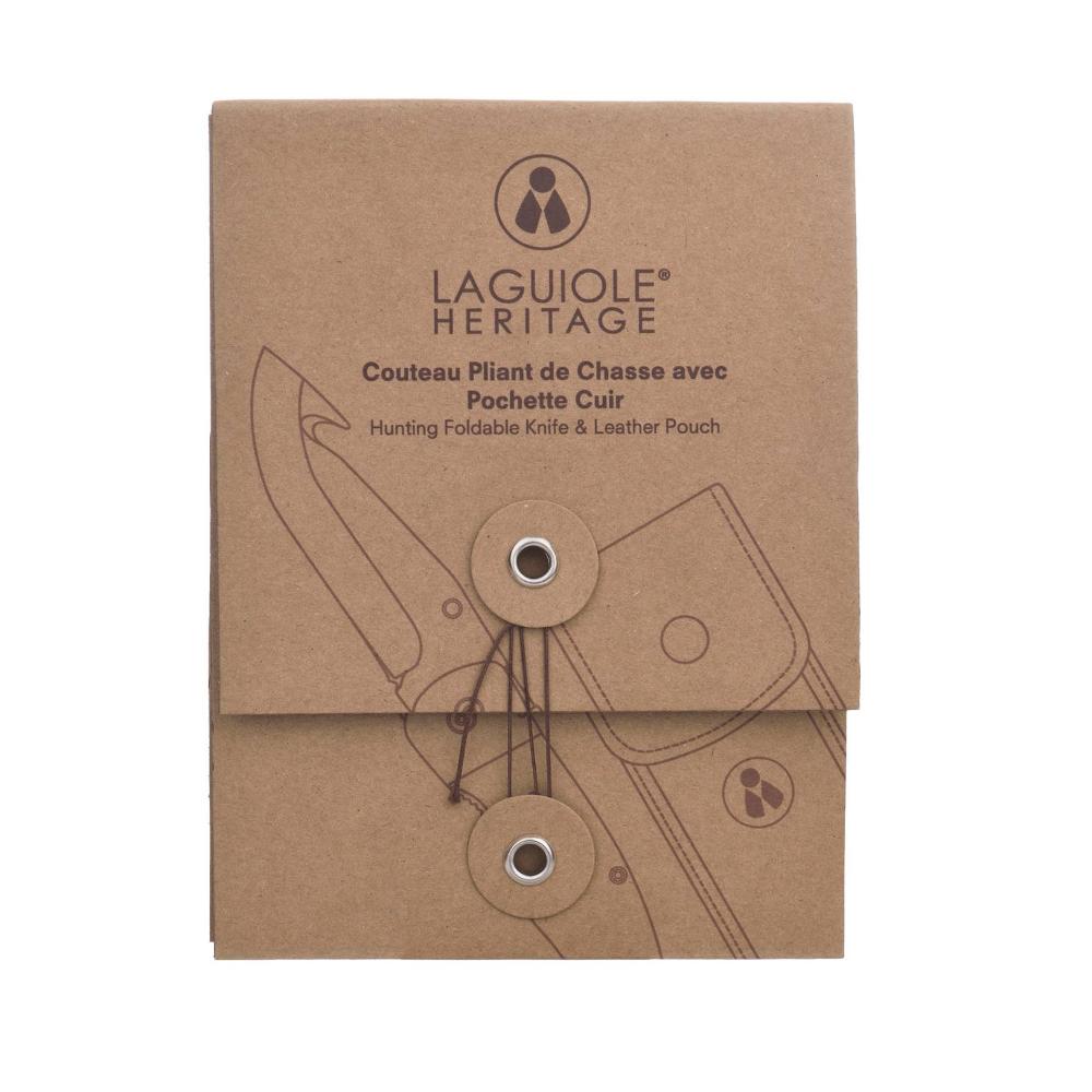LAGUIOLE HERITAGE Hunting Pocket Knife with Black Leather Case - Pocket Knife from LAGUIOLE HERITAGE at The Prince Webshop