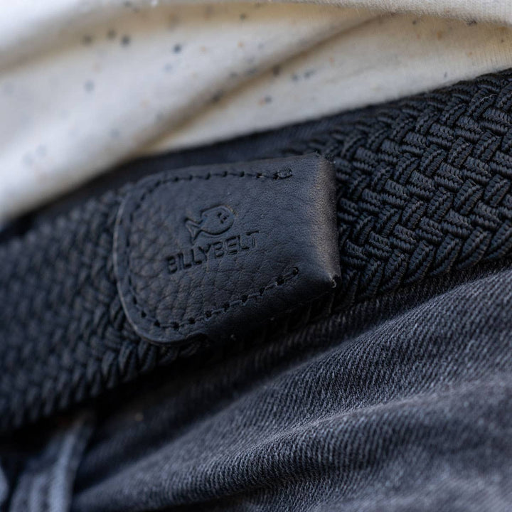 BILLYBELT All Black Woven Elastic Belt - Elastisk Komfort Bælte - Bælte fra Billybelt hos The Prince Webshop