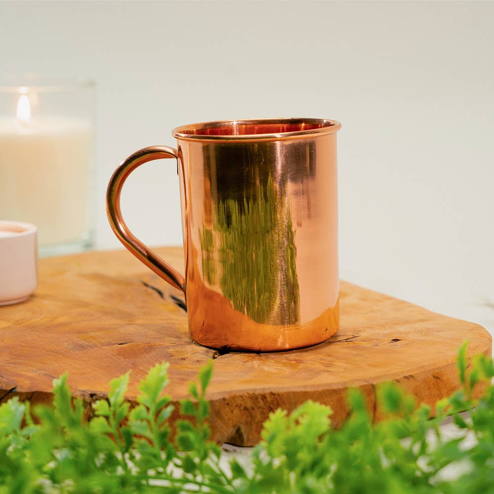 Mule Copper mug with brass handle, smooth - 400 ml - Mule Mugs from Ayurveda Specialist B.V. at The Prince Webshop