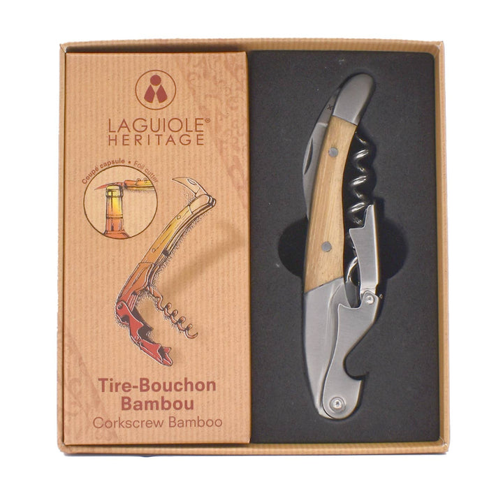 Laguiole Heritage Sommelier Proptrækker med Bambushåndtag - Proptrækker fra Laguiole by Polyflame hos The Prince Webshop