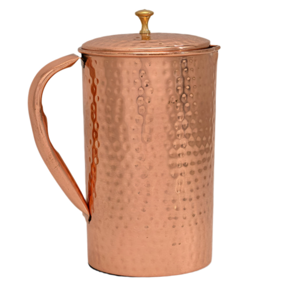 Pure copper jug ​​Hammered - 1.5 liters - Bartender Gear from Ayurveda Specialist B.V. at The Prince Webshop