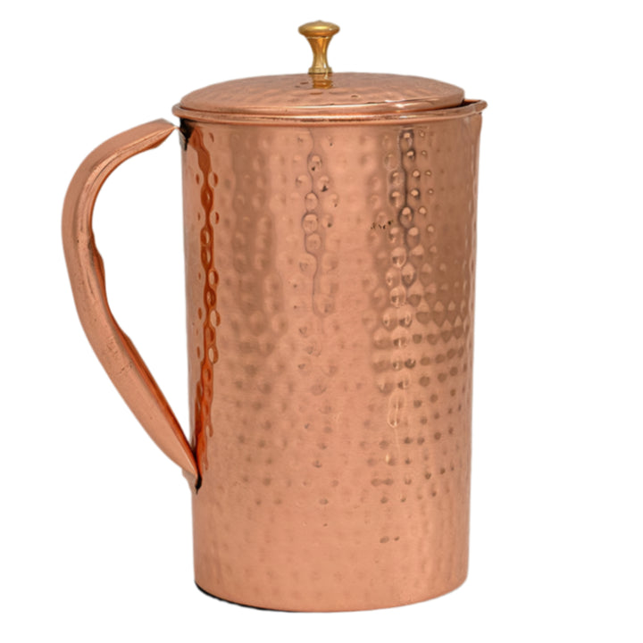Pure copper jug ​​Hammered - 1.5 liters - Bartender Gear from Ayurveda Specialist B.V. at The Prince Webshop