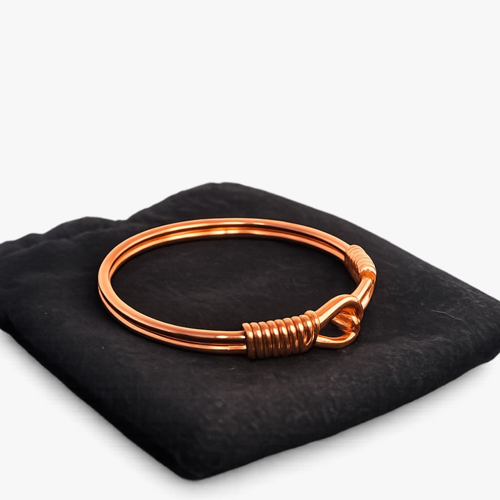 Kobber klemmearmbånd med krog-lukning til herrer - Armbånd fra Ayurveda Specialist B.V. hos The Prince Webshop