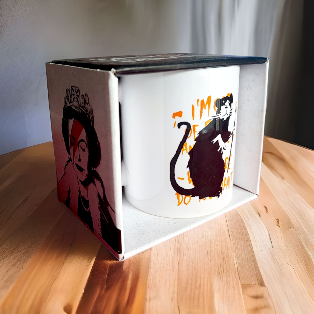 Banksy Ceramic Mug 325ml - I'm Out of Bed - Mug from URBAN.ITY at The Prince Webshop