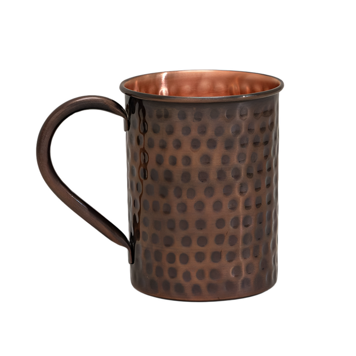 Mule copper mug with brass handle, hammered antique - 400 ml - Mule Mugs from Ayurveda Specialist B.V. at The Prince Webshop