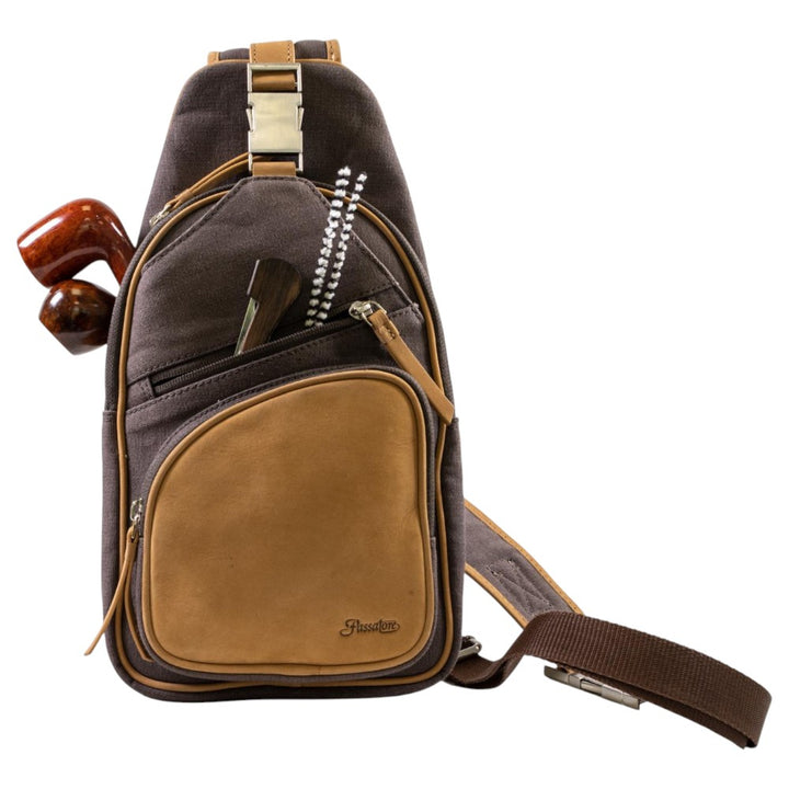 PASSATORE Pibe/Cigar Crossbody Taske i Kanvas - Pibe Tilbehør fra Passatore hos The Prince Webshop