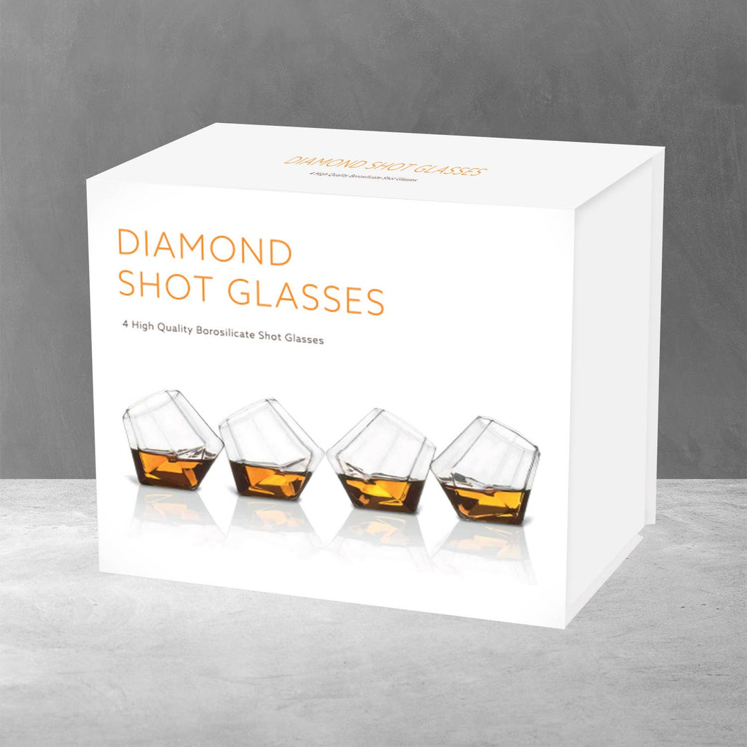 Mad Monkey Diamant Shot Glas - Sæt med 4 - Shotglas fra Mad Monkey hos The Prince Webshop