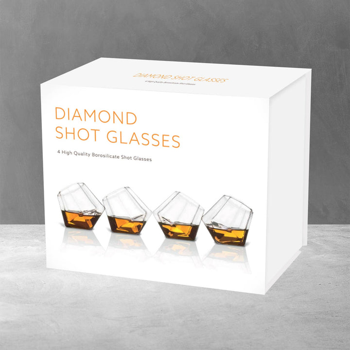 Mad Monkey Diamant Shot Glas - Sæt med 4 - Shotglas fra Mad Monkey hos The Prince Webshop