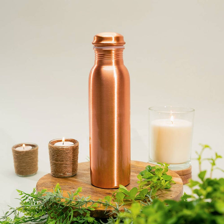 Pure Copper Water Bottle Smooth - 950 ml - Gift Idea from Ayurveda Specialist B.V. at The Prince Webshop