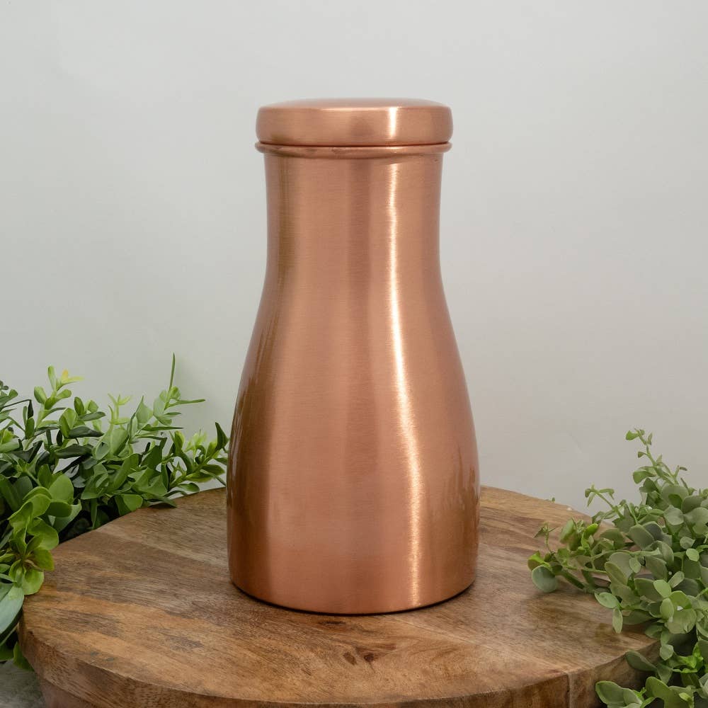 Ren kobberkaraffel poleret med låg ± 950 ml kande - Bartender Gear fra Ayurveda Specialist B.V. hos The Prince Webshop