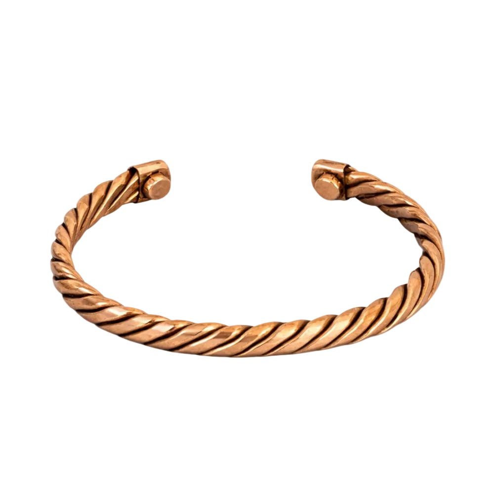 Flettet kobber sundhedsklemmearmbånd med 2 magneter - Armbånd fra Ayurveda Specialist B.V. hos The Prince Webshop