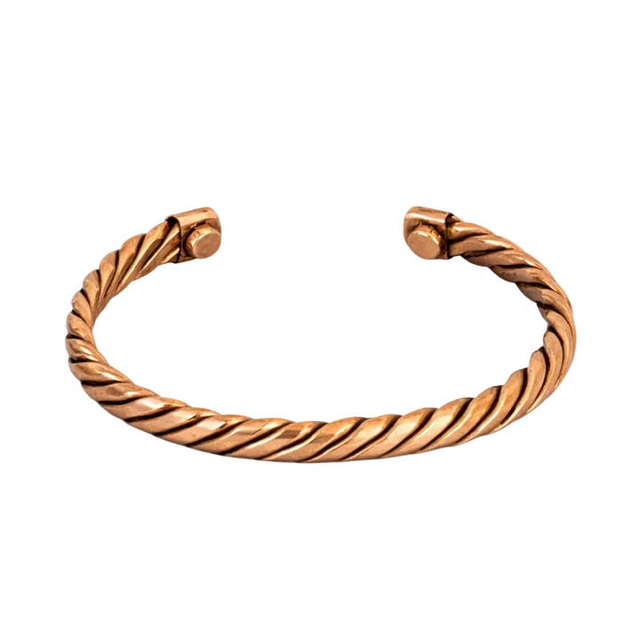 Flettet kobber sundhedsklemmearmbånd med 2 magneter - Armbånd fra Ayurveda Specialist B.V. hos The Prince Webshop