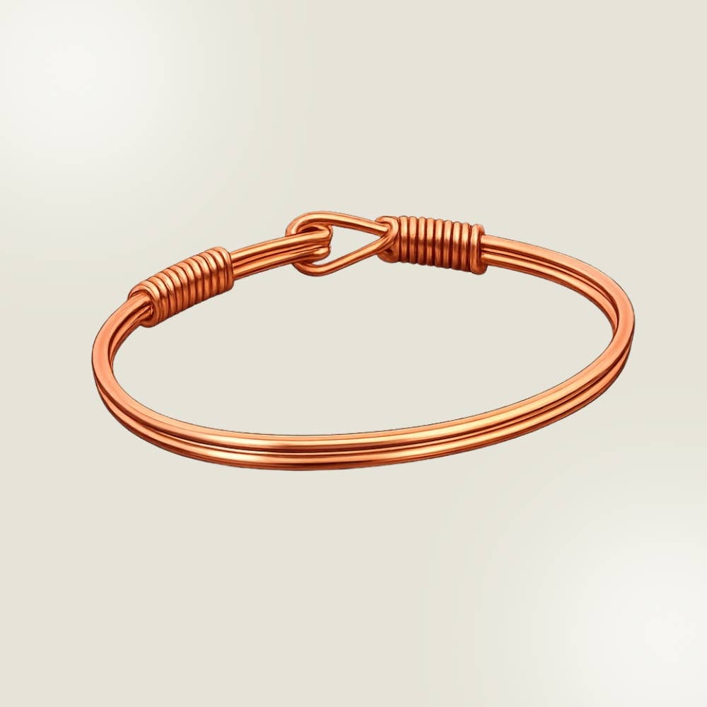 Kobber klemmearmbånd med krog-lukning til herrer - Armbånd fra Ayurveda Specialist B.V. hos The Prince Webshop