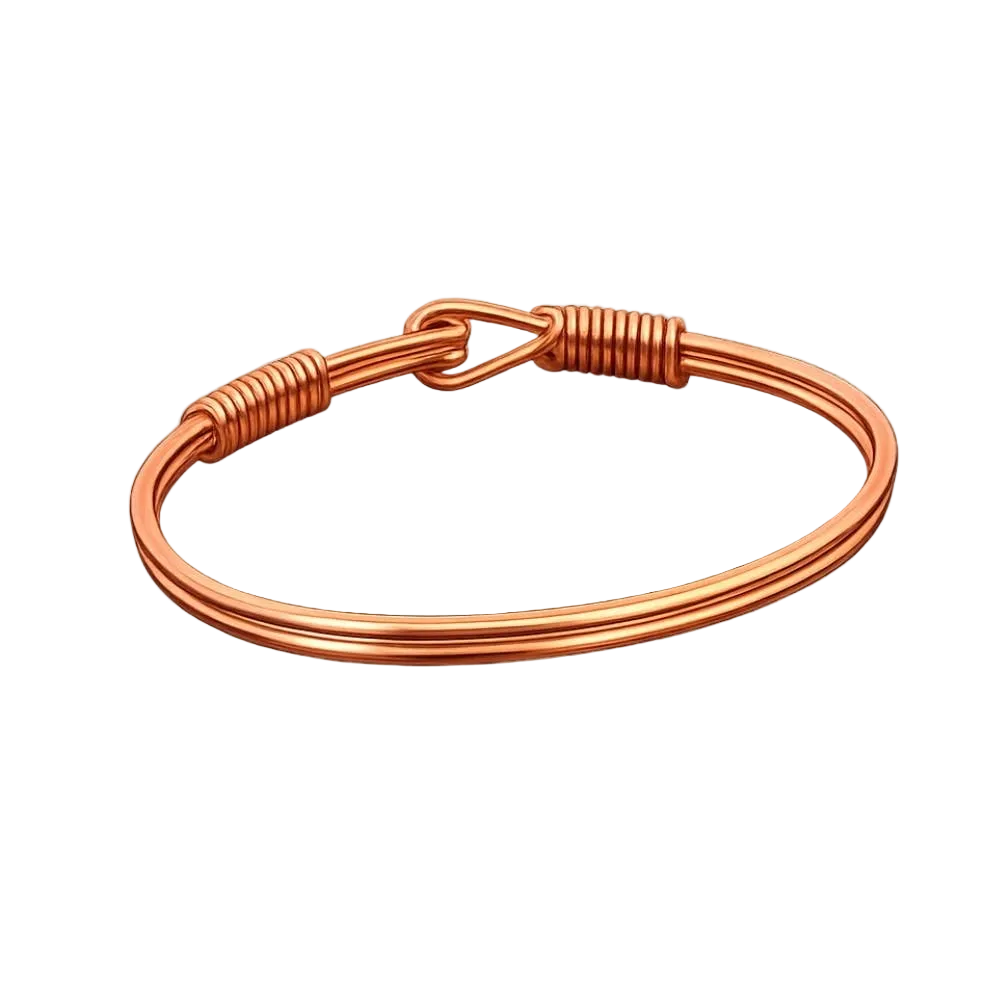 Kobber klemmearmbånd med krog-lukning til herrer - Armbånd fra Ayurveda Specialist B.V. hos The Prince Webshop