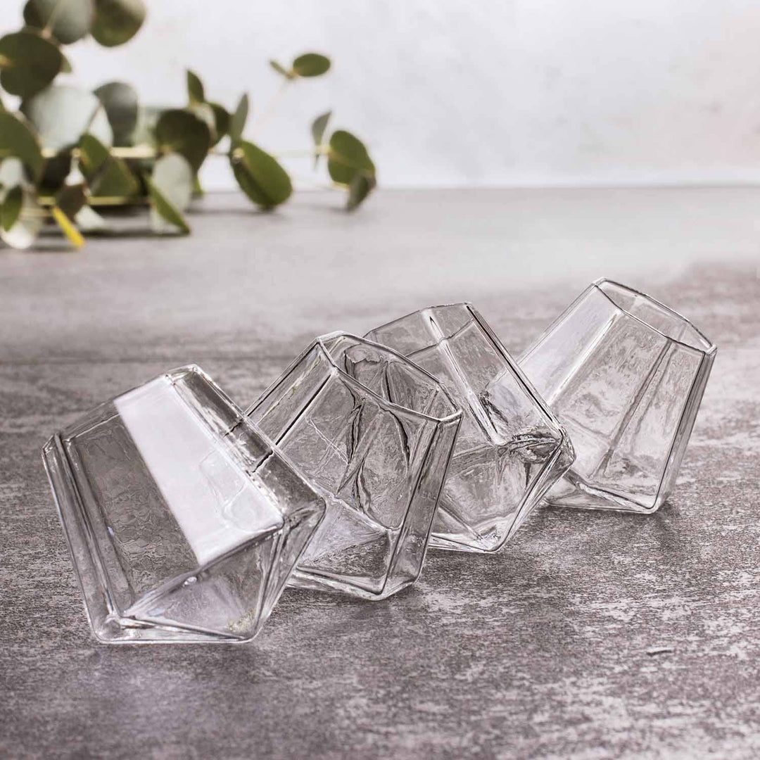 Mad Monkey Diamant Shot Glas - Sæt med 4 - Shotglas fra Mad Monkey hos The Prince Webshop