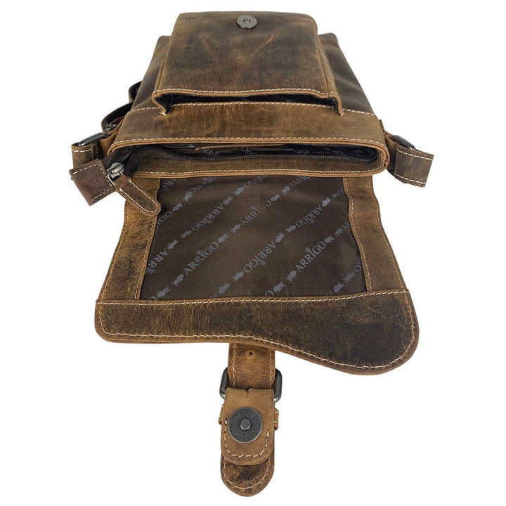 Arrigo Shoulder Bag with Flap Buffalo Leather - Cognac - Taske fra Arrigo hos The Prince Webshop