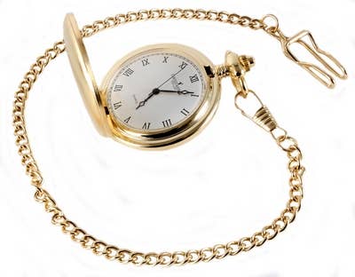 Gold Brushed Quartz Full Hunter Pocket Watch - Watch from the David Aster Collection at The Prince Webshop