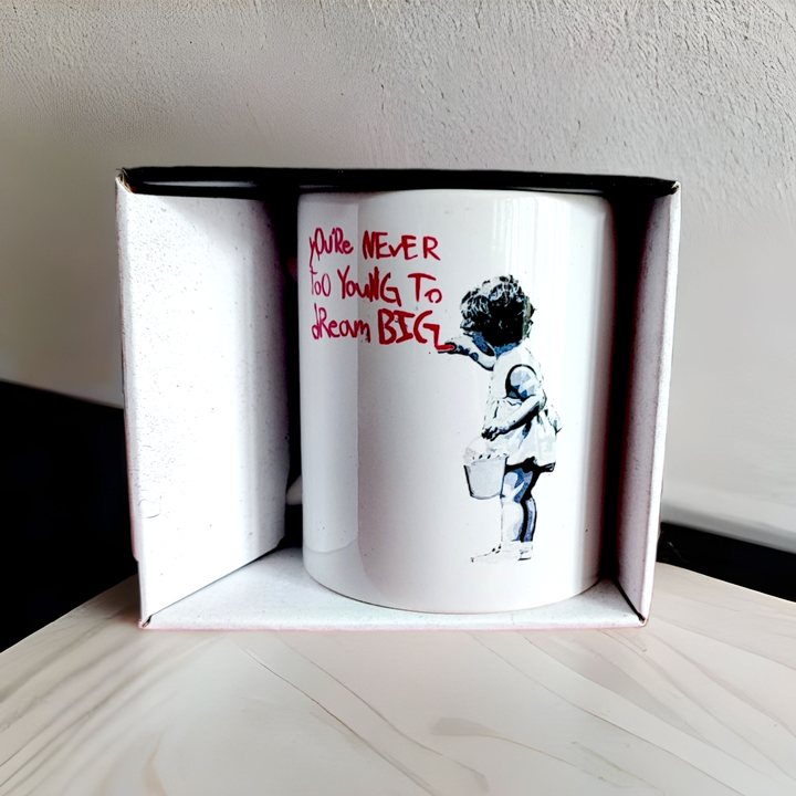 Banksy Ceramic Mug 325ml - Dream Big - Mug from URBAN.ITY at The Prince Webshop