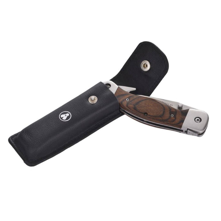 LAGUIOLE HERITAGE Hunting Pocket Knife with Black Leather Case - Pocket Knife from LAGUIOLE HERITAGE at The Prince Webshop